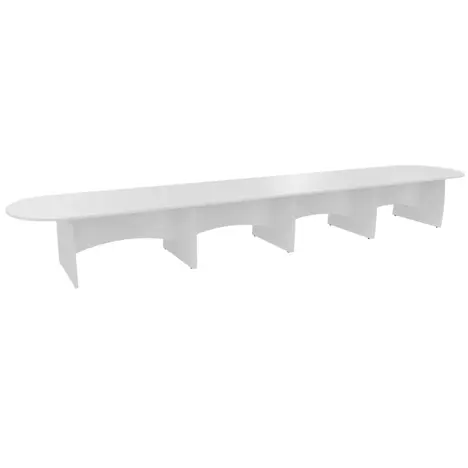 D End Shaped Conference Tables - 6000mm - White